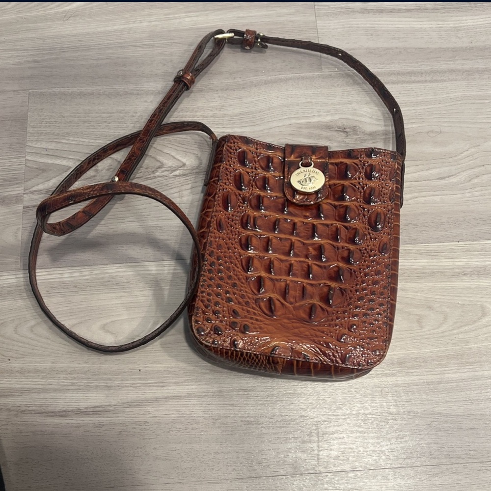 Brahmin Marley Pecan Melbourne Mini Leather Crossbody